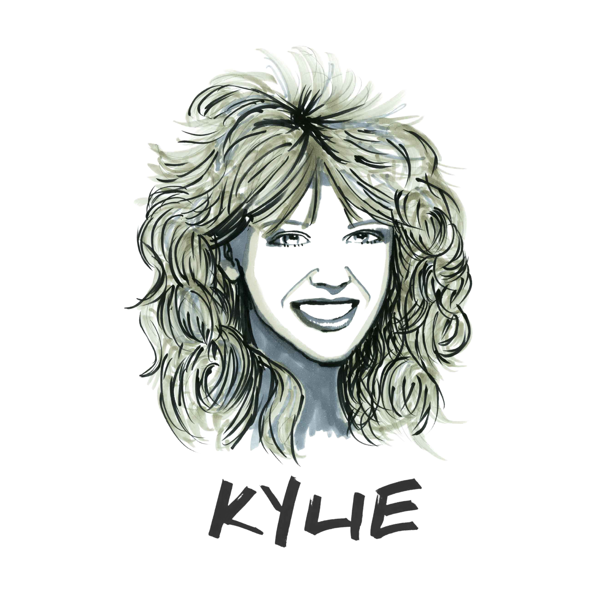 Kylie Minogue original drawing. ©High Tees