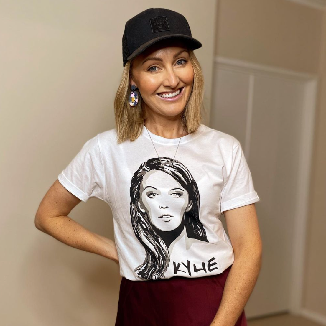 Kylie Minogue T-shirt – High Tees Australian icon graphic tee, ethically made in Melbourne. ©High Tees