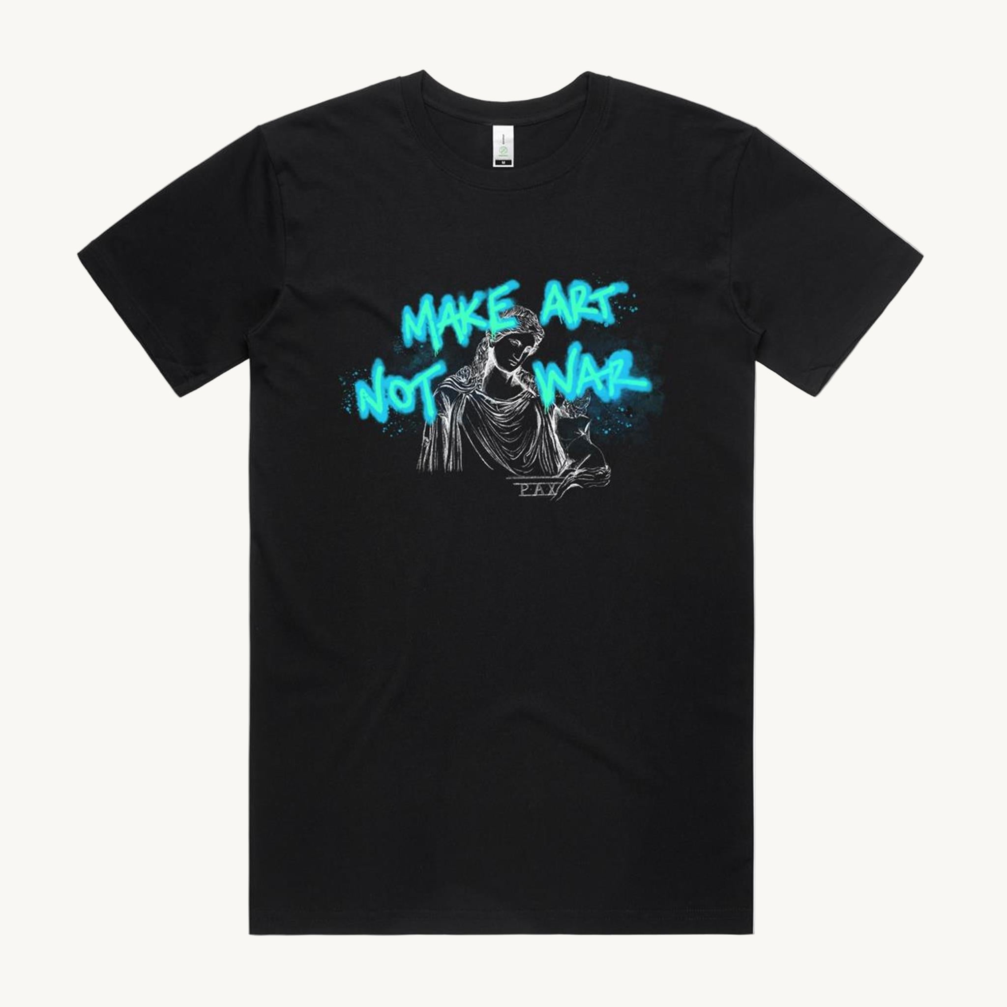 Make Art not War Regular T shirt Black by High Tees