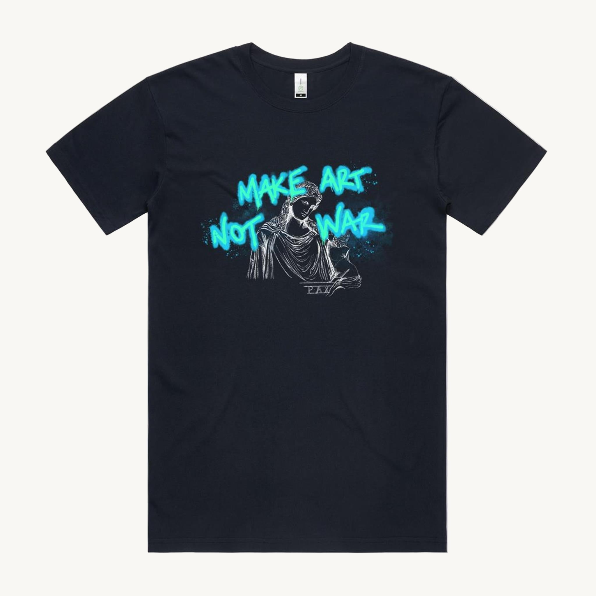 Make Art not War Regular T shirt Navy by High Tees