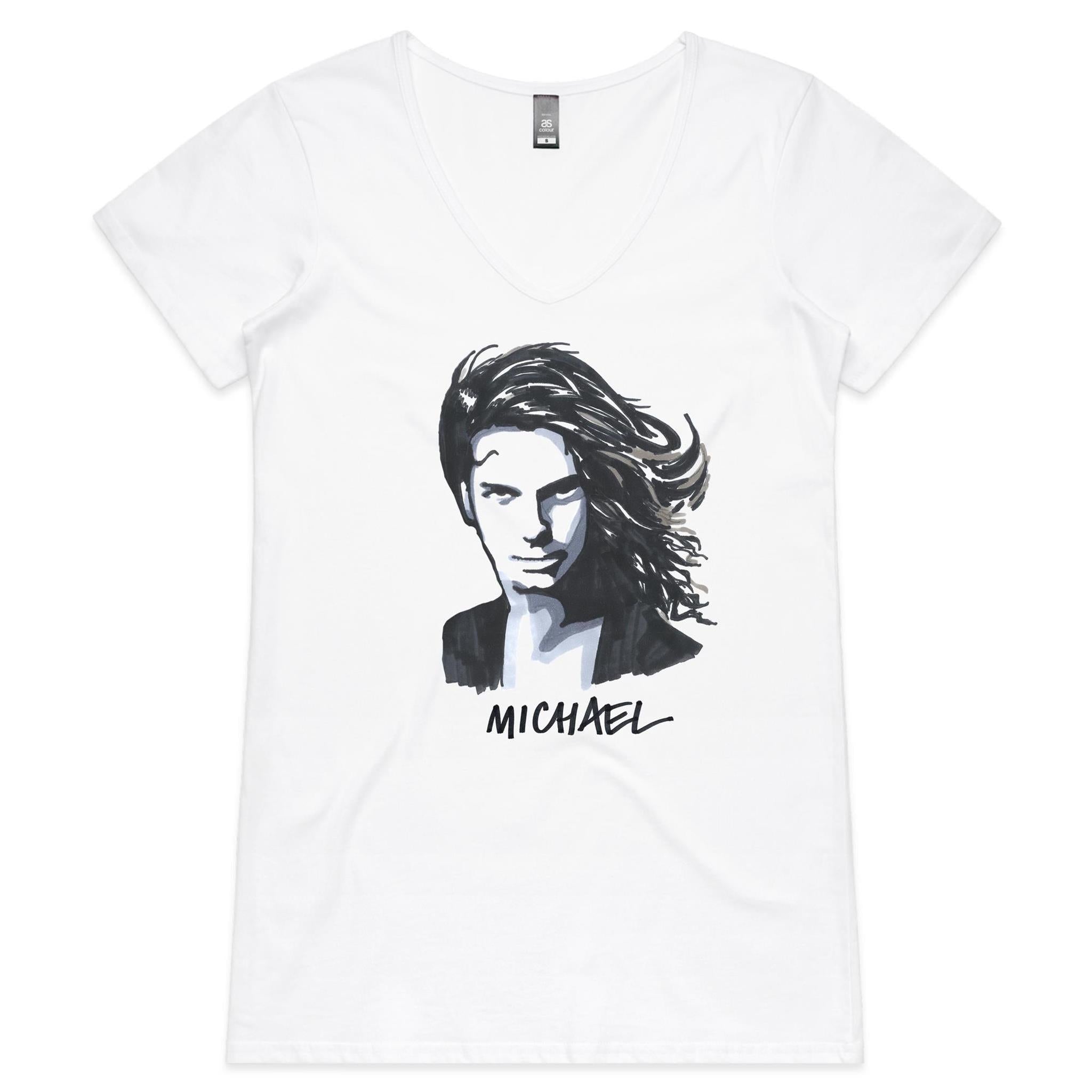 Michael V Neck T shirt High Tees. 