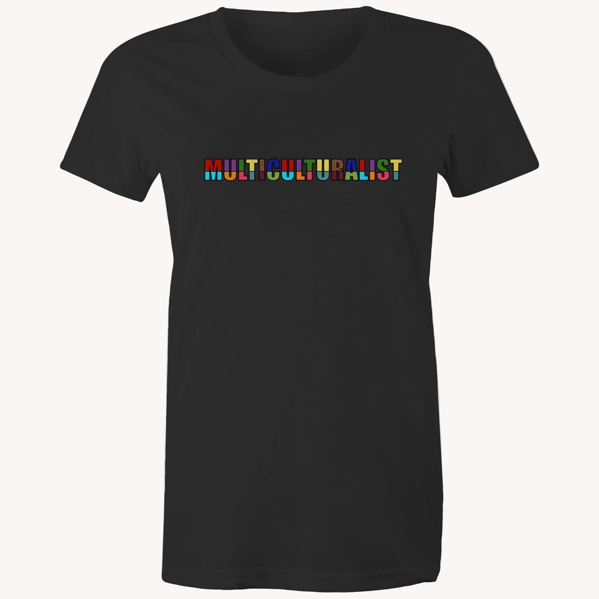 Multiculturalist Womens T shirt Black by High Tees