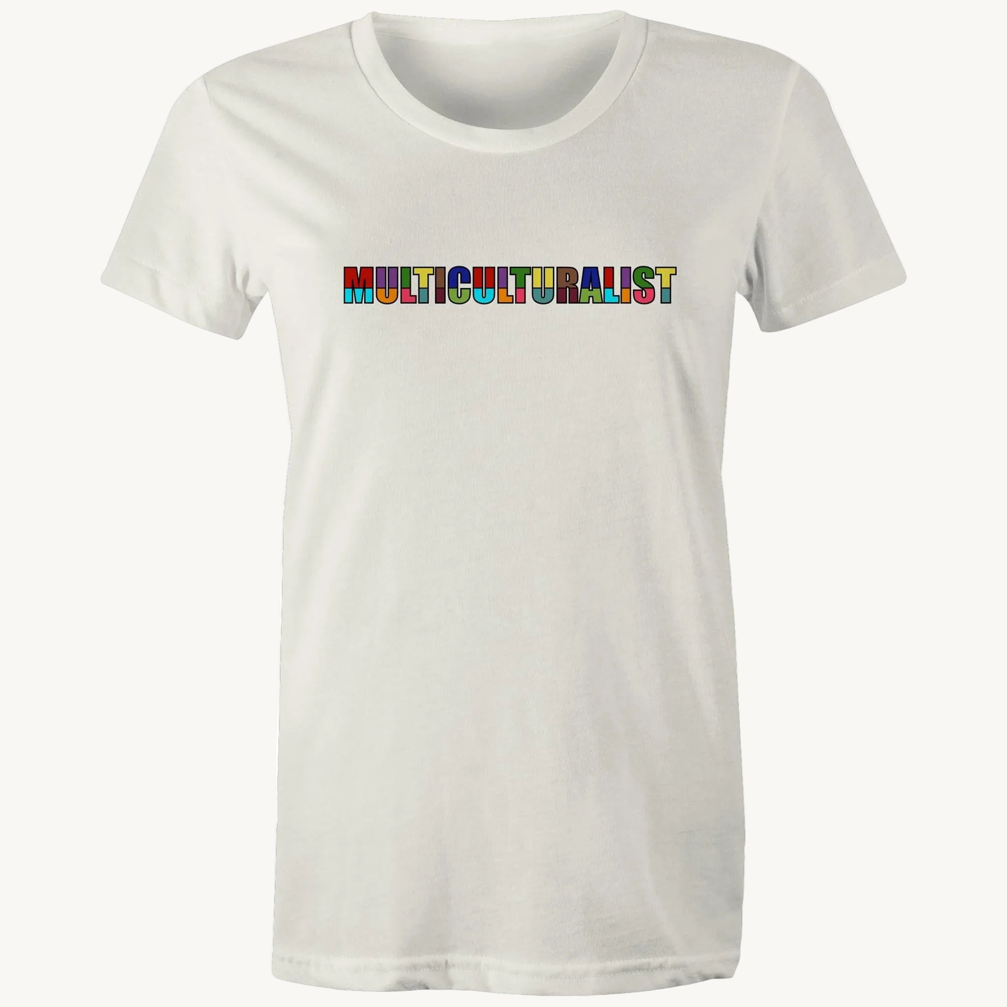 Multiculturalist Womens T shirt Natural by High Tees