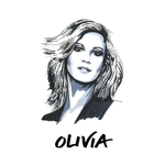 Olivia Newton John drawing. High Tees Australia. ©High Tees