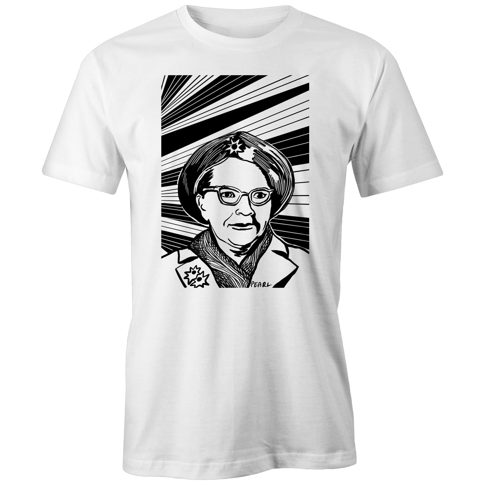 Pearl Gibbs White T shirt. High tees Australia. ©High Tees