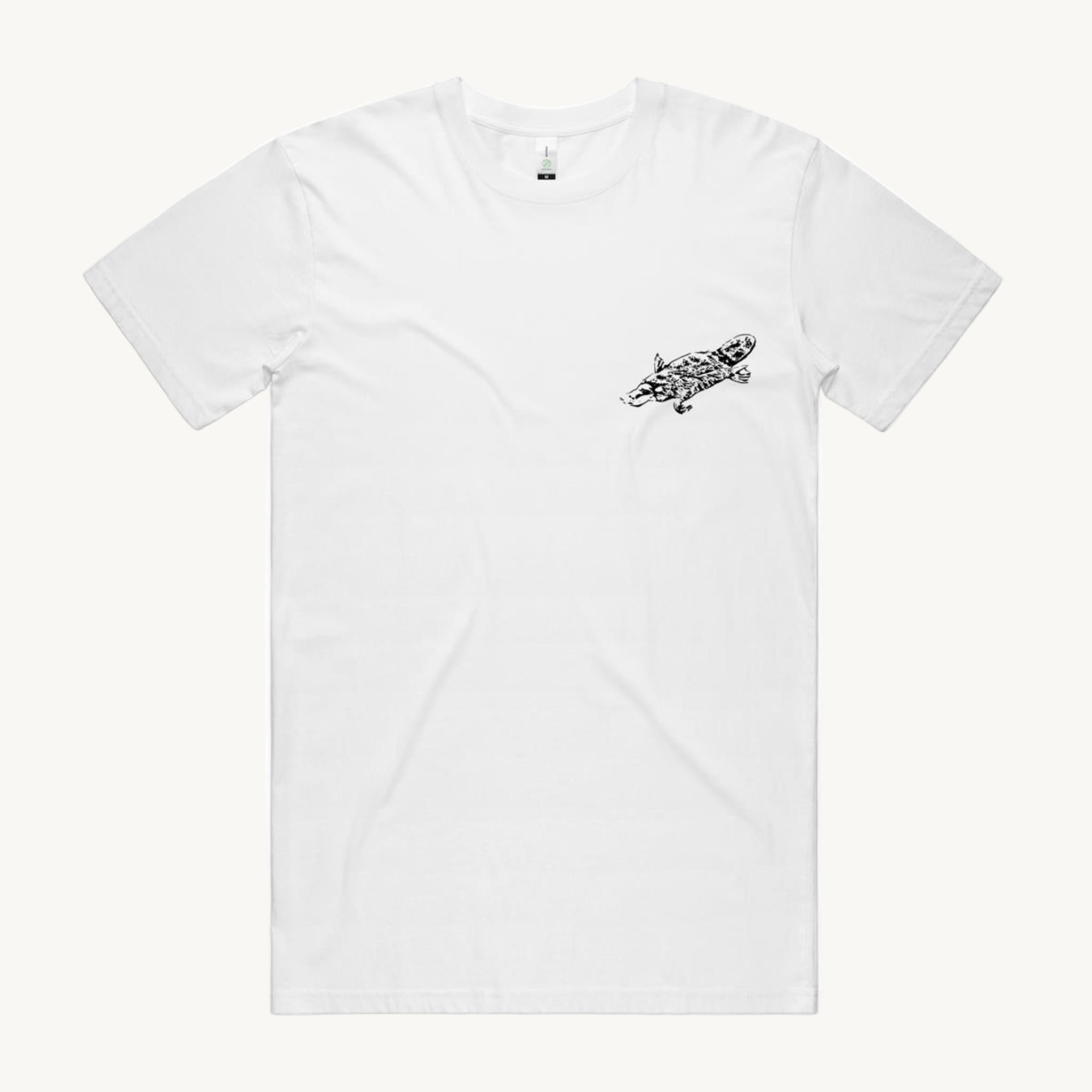 Platypus Pocket Print White T shirt by High Tees. 