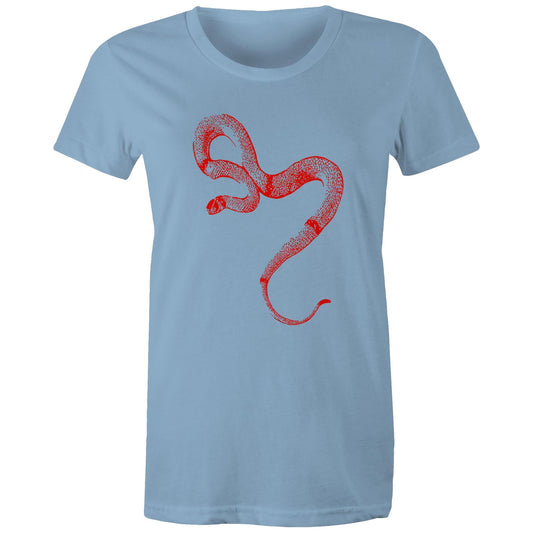 Ringed Brown Snake Red - Women's Maple Tee