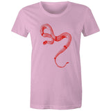 Ringed Brown Snake Red - Women's Maple Tee