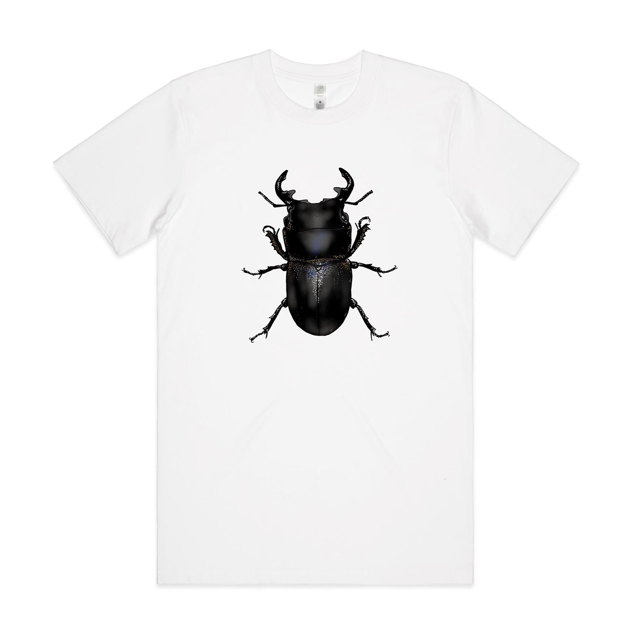 Stag Beetle T shirt printed on 100% organic cotton t shirt. 