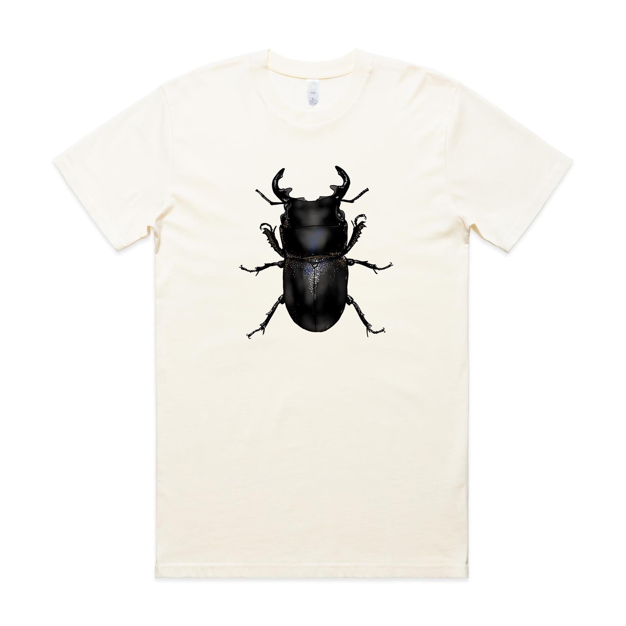 Stag Beetle T shirt printed on 100% organic cotton t shirt. 