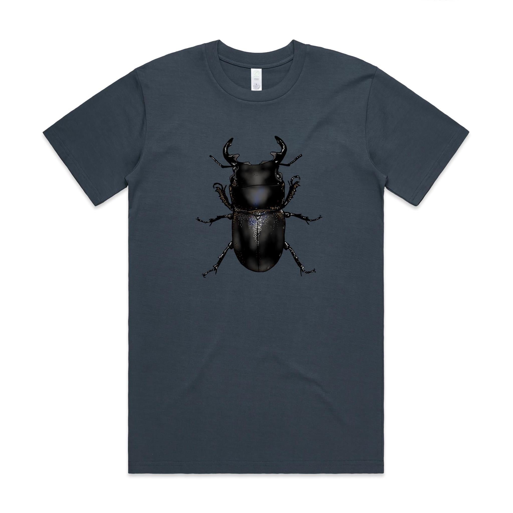 Stag Beetle T shirt printed on 100% organic cotton t shirt. 