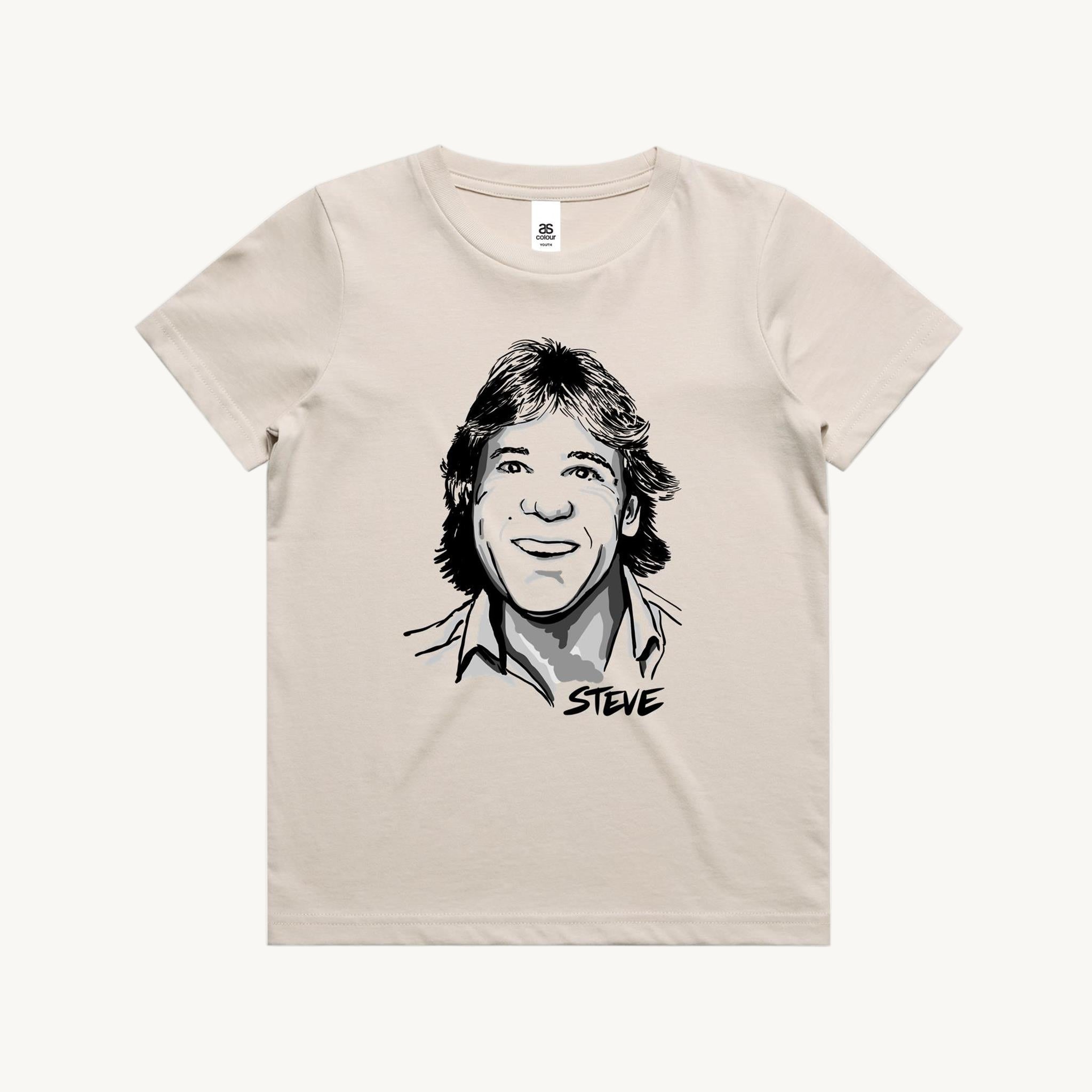 Steve Kids T shirt bone by High Tees.