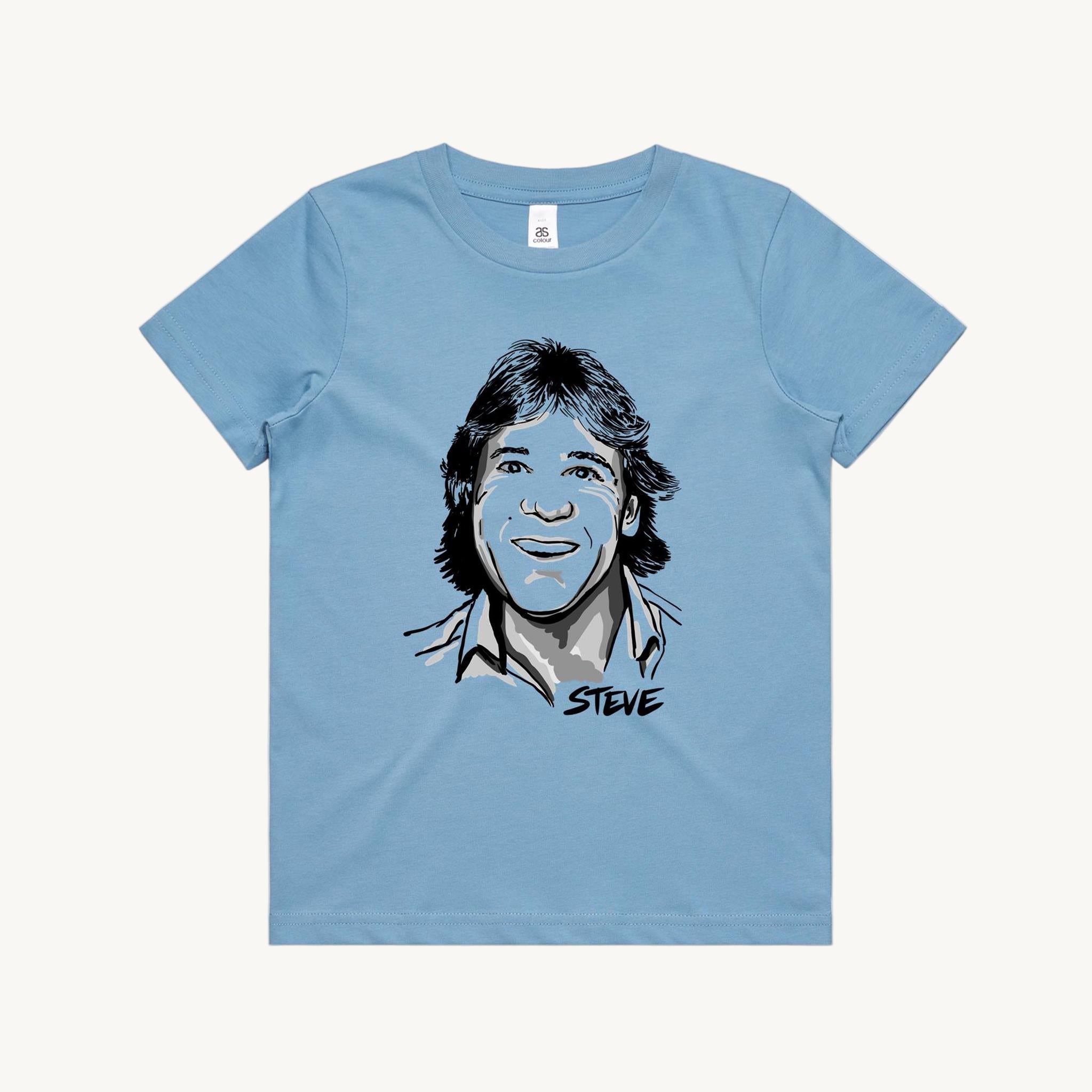 Steve Kids T shirt blue by High Tees.