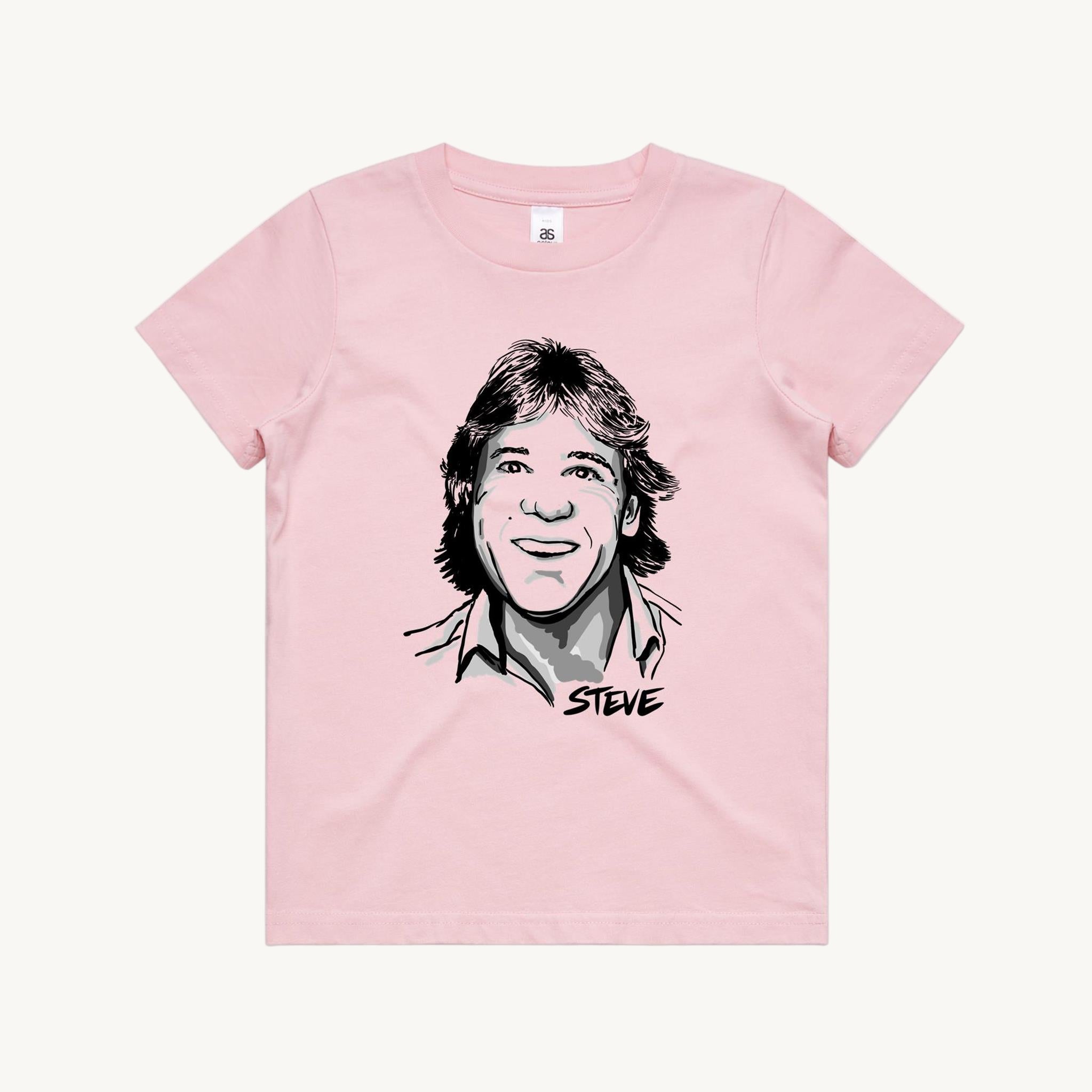 Steve Kids T shirt pink by High Tees.