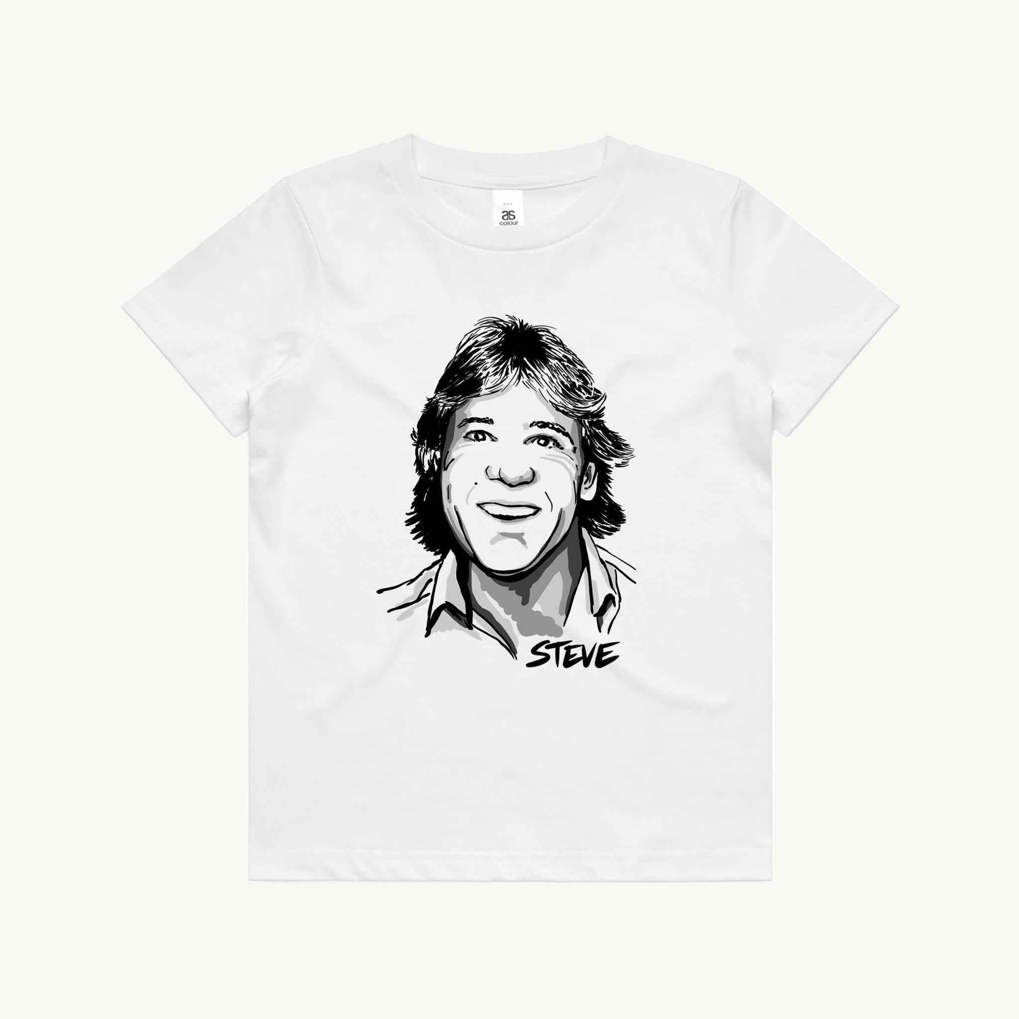 Steve Kids T shirt white by High Tees.