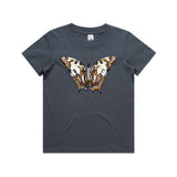 Tailed Emperor Butterfly Kids T shirt Petrol by High Tees