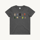 The Beetles Kids Tshirt Charcoal by High Tees. 10 Australian beetles drawn by High Tees. 