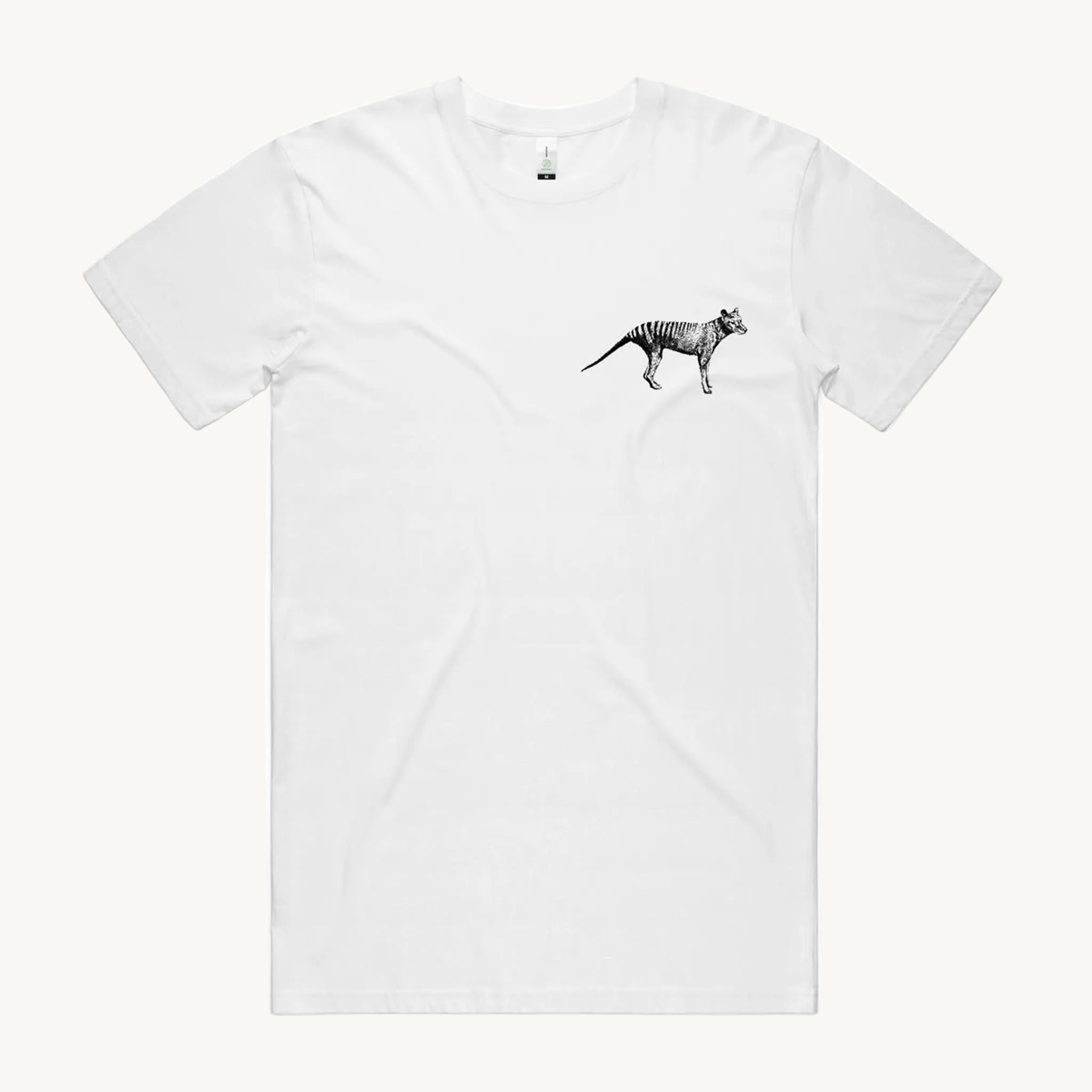 Thylacine White Pocket Print T shirt by High Tees