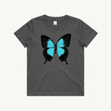 Ulysses Butterfly Kids T shirt Charcoal by High Tees