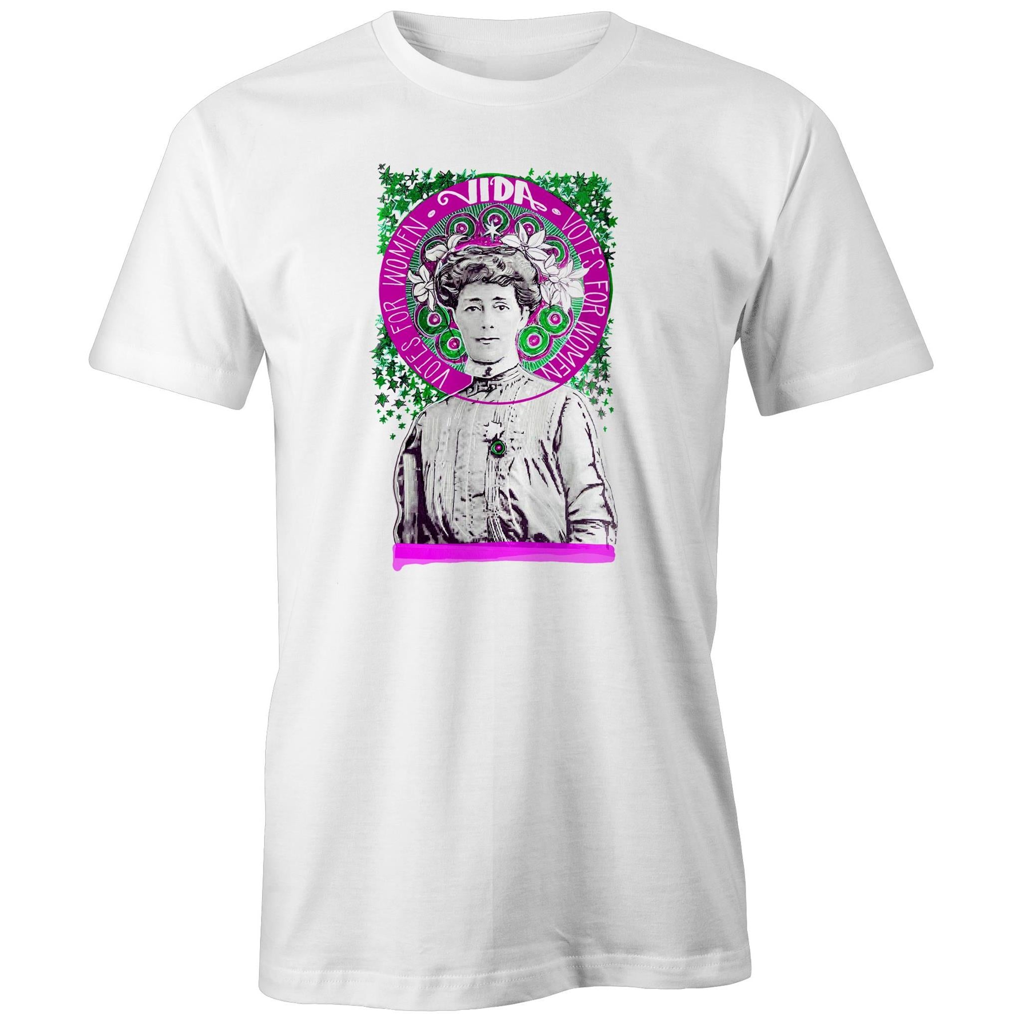 Vida Goldstein White T shirt. High Tees Australia. ©High Tees
