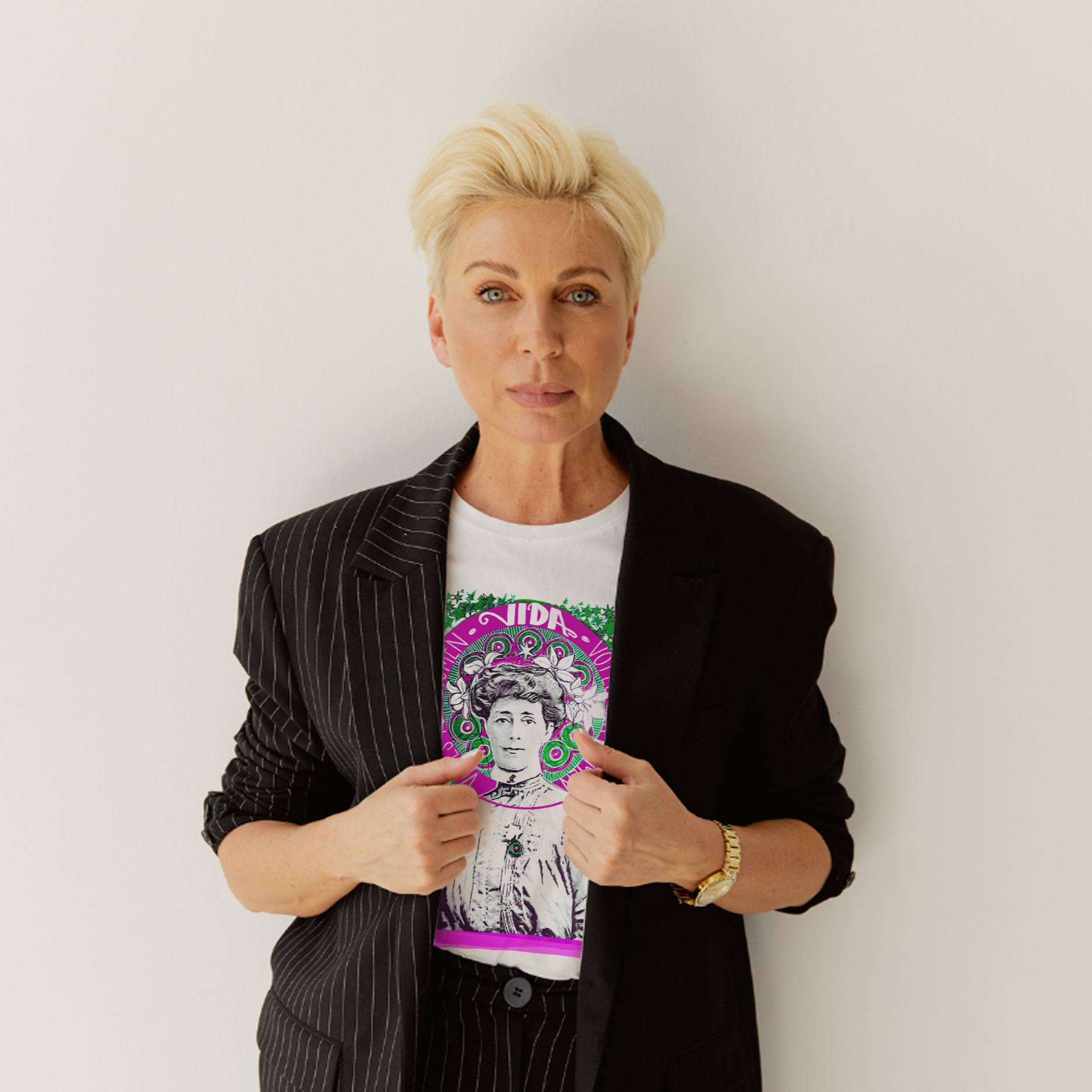 Vida Goldstein White T shirt. High Tees Australia. ©High Tees