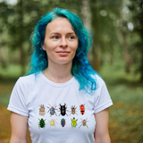 Women wearing the High Tees Beetles T shirt. 
