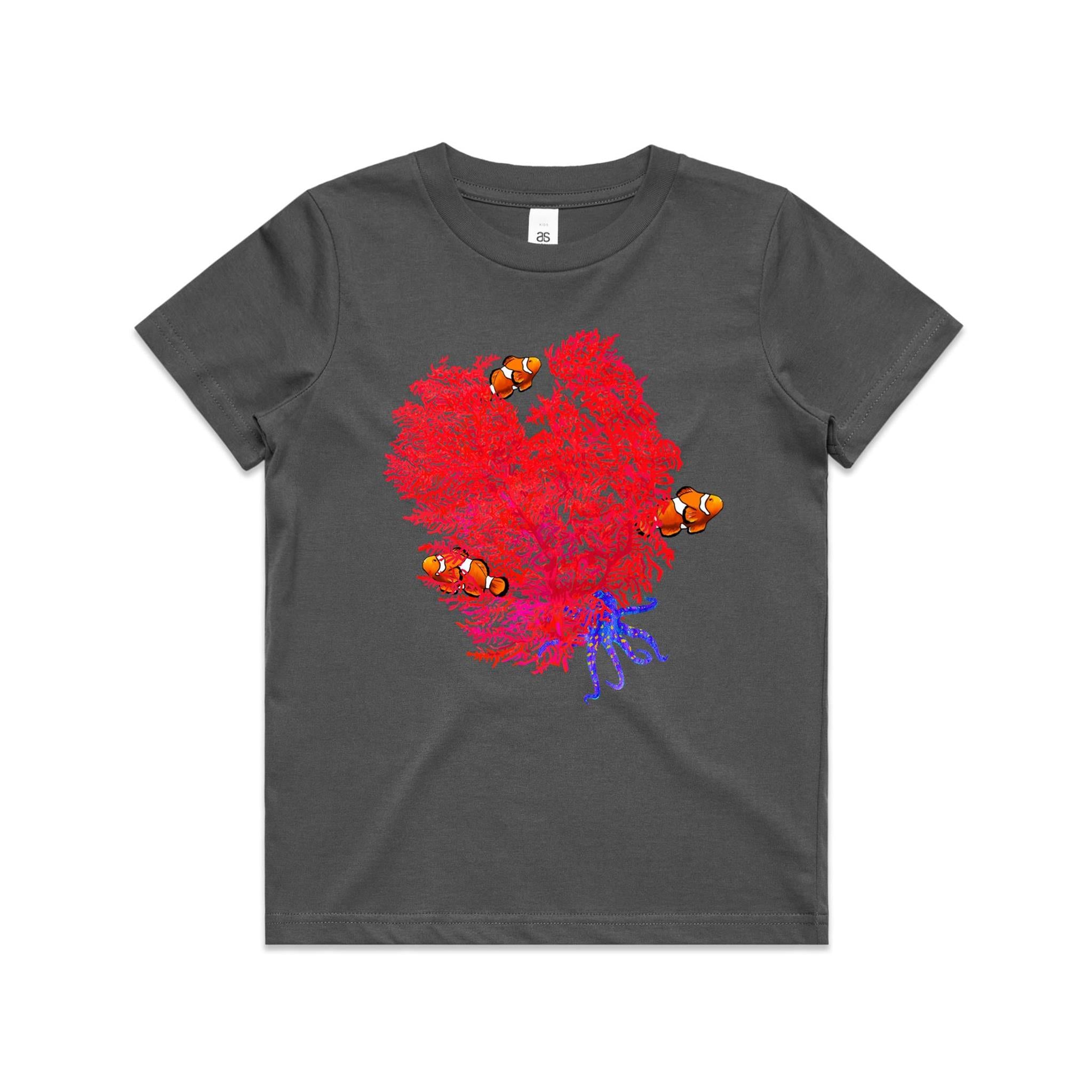 Red Coral Garden Kids T shirt