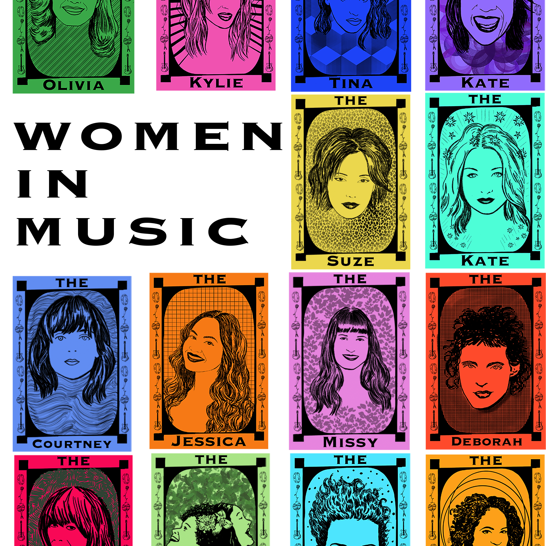 Iconic Women in Music Tea Towel