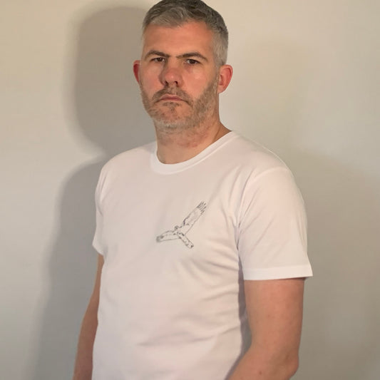 Glossy Black Cockatoo White T Shirt