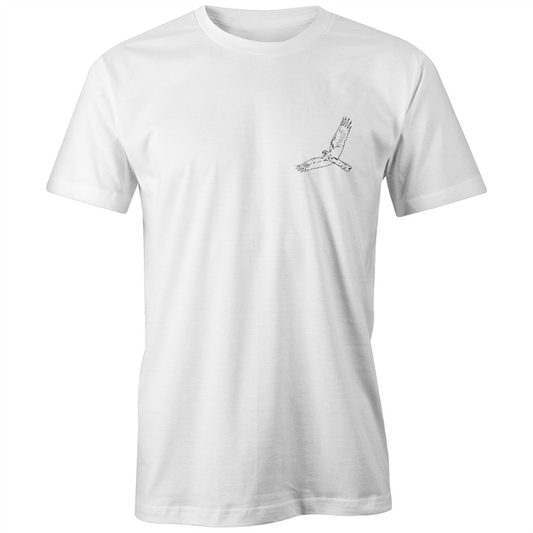Glossy Black Cockatoo White T Shirt