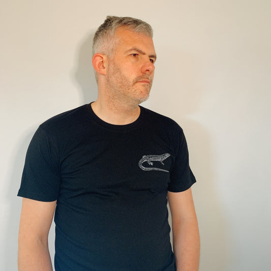 Blue Mountains Water Skink Black T Shirt