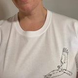 Glossy Black Cockatoo White T Shirt