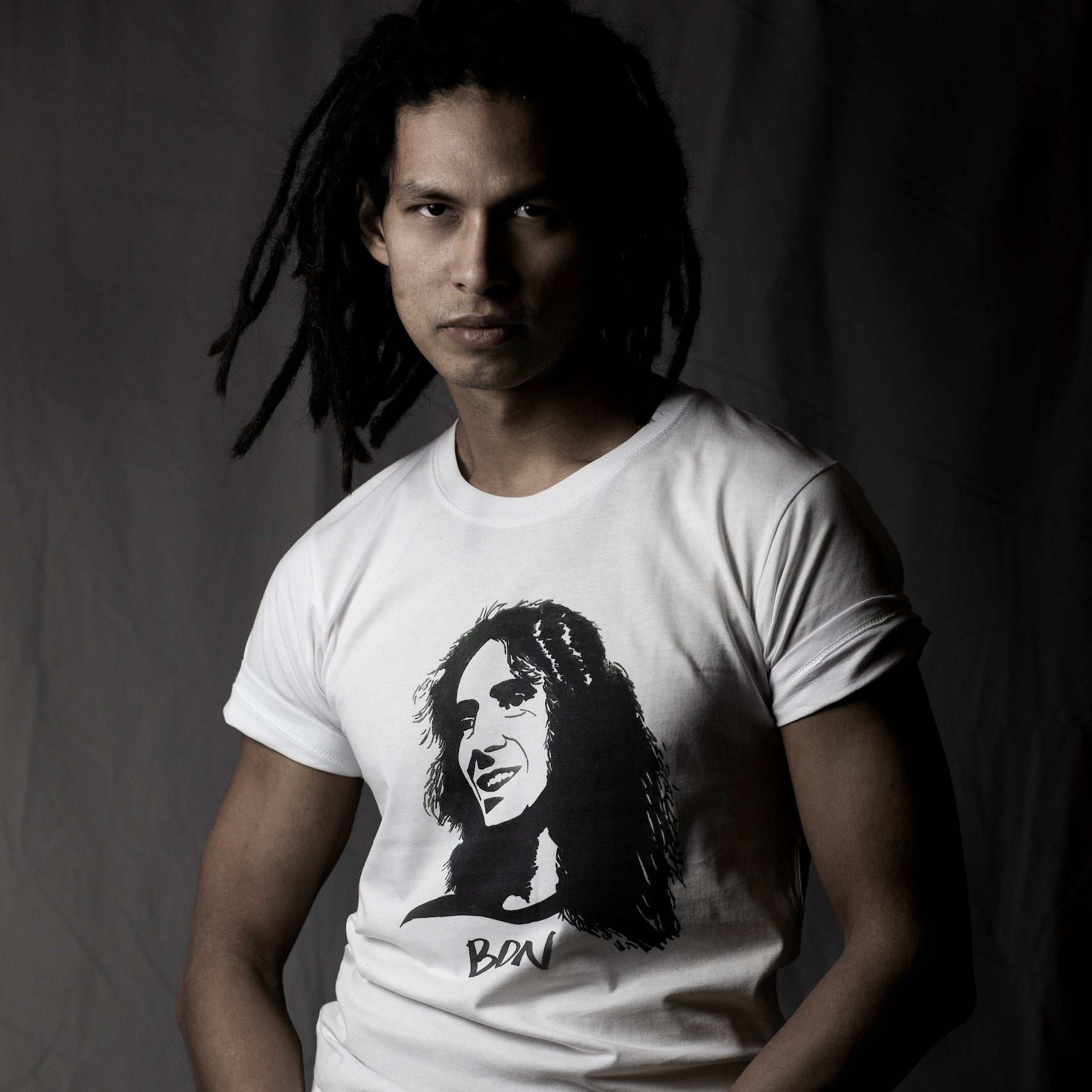Bon Scott T-shirt – High Tees Australian icon graphic tee, ethically made in Melbourne. ©High Tees