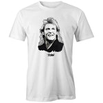 John Farnham T-shirt by High Tees. Ethically made in Melbourne from 100% GOTS organic cotton. 10% donated to West Welcome Wagon. ©High Tees