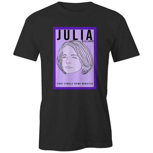 Julia Gillard Purple organic womens t shirt High Tees Australia. ©High Tees