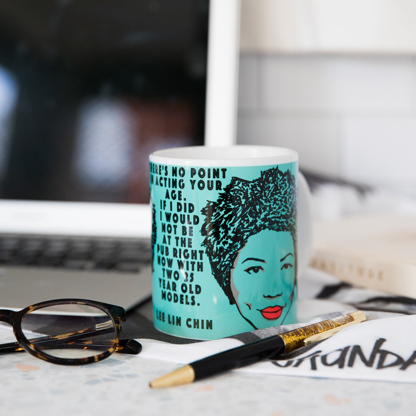 Lee Lin Chin Mug designed by High Tees. 