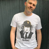 Angus Young T-shirt – High Tees Australian icon graphic tee, ethically made in Melbourne. ©High Tees 