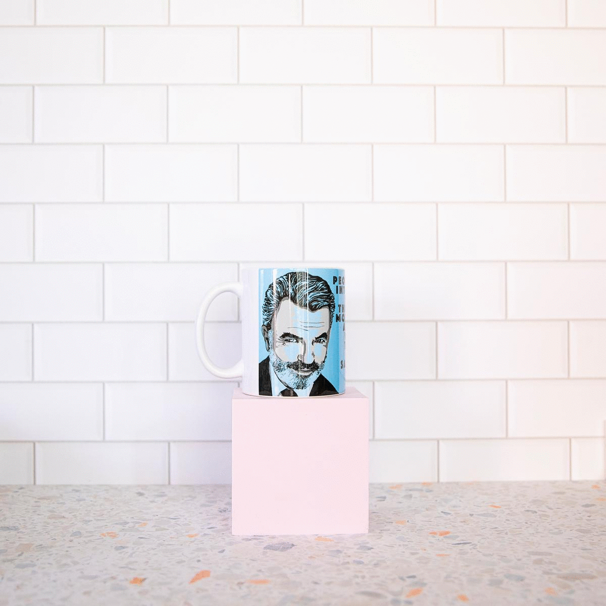 Sam Neill Mug designed by High Tees. 