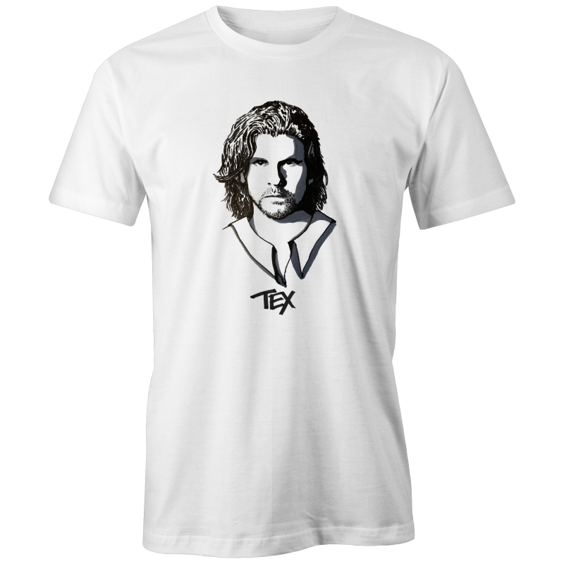 Tex Perkins High Tees hand drawn t shirt. ©High Tees