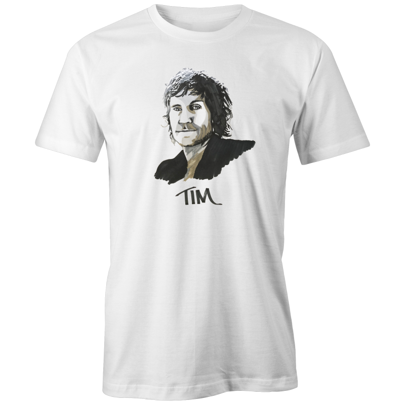 Hand drawn portrait of Tim Rogers by High Tees Australia. 